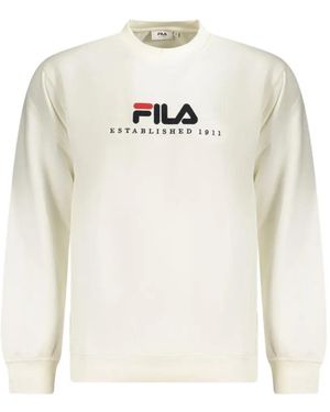 Fila Logo-Print Long-Sleeve Sweatshirt - White