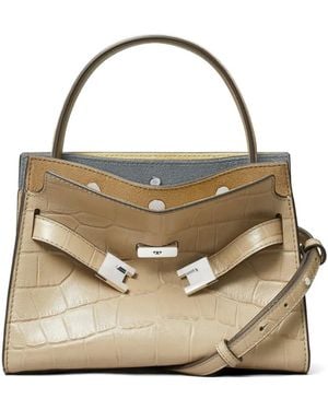 Tory Burch Petite Radziwill Crocodile-Embossed Tote Bag - Metallic