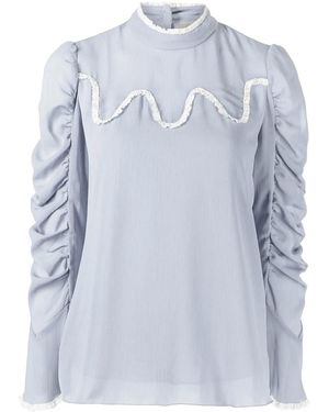 Anna Sui Top Met Ruche Afwerking - Blauw