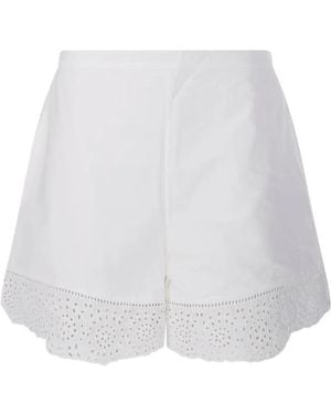 By Malene Birger Greta Eyelet-Trim Shorts - White