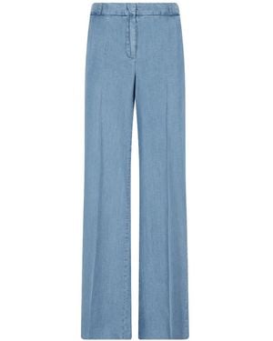 Kiltie Andrea Pressed-Crease Pants - Blue