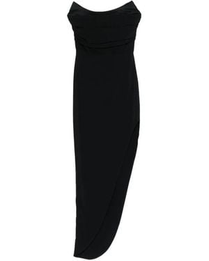 ROOM76 Asymmetrical-Hem Strapless Maxi Dress - Black