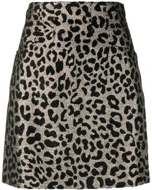 Genny Leopard-Print Mini Skirt - Black