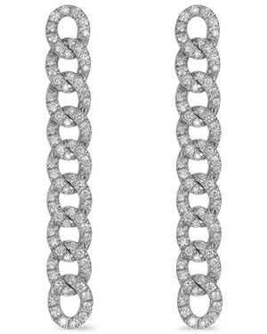 Zydo 18K Groumette Diamond Drop Earrings - White
