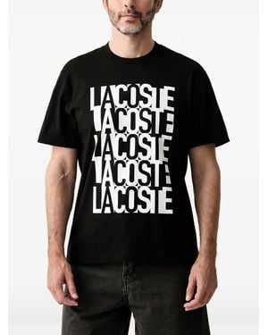 Lacoste Camiseta Con Logo Estampado - Negro