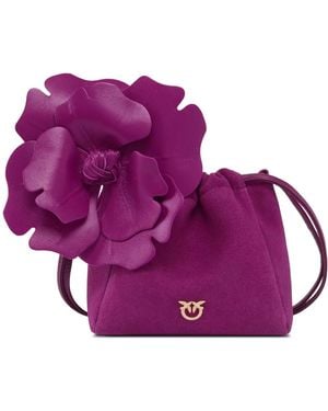 Pinko Clutch Aus Wildleder Mit Blumendetail - Lila