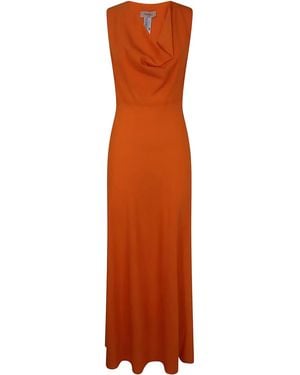 Twinset Robe Mi-Longue En Maille - Orange