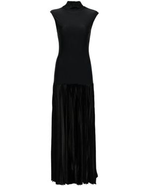 ALAINPAUL Sleeveless Pleat-Detail Evening Dress - Black