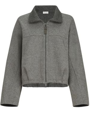 Brunello Cucinelli Hand-Crafted Bomber Jacket - Grey