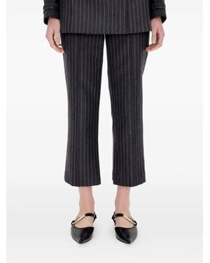 Jonathan Simkhai Vera Pinstripe-Pattern Trousers - Black