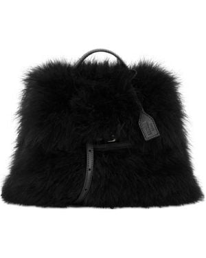 Moschino エコファー ハンドバッグ - ブラック