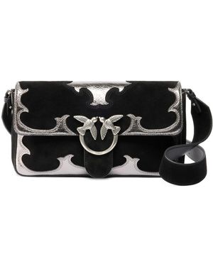 Pinko Love One Overlayed Shoulder Bag - Black