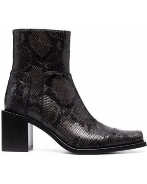 Buttero Snakeskin Ankle Boots - Black