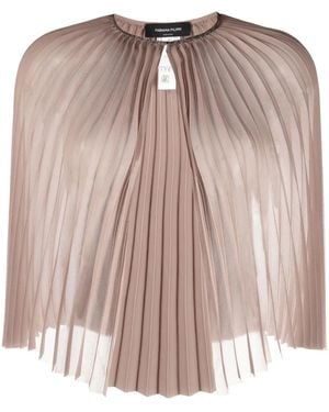 Fabiana Filippi Stud-Detail Pleated Cape - Pink