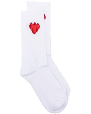 Vision Of Super Heart-Jacquard Socks - White
