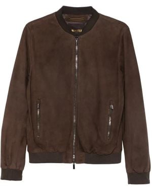 Moorer Suede Bomber Jacket - Blue