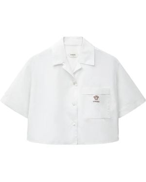 Versace Chemise En Popeline De Coton - White