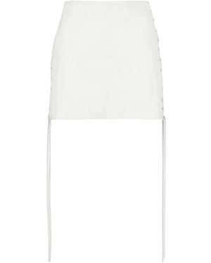 Salvatore Santoro Lace-Up Mini Skirt - White
