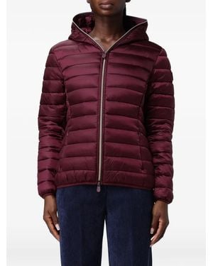 Save The Duck Alexis Quilted Hooded Jacket - Red