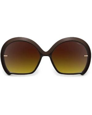 Silhouette Dora One Round-Frame Sunglasses - Brown