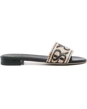 Ermanno Scervino Sandales À Logo En Jacquard - Blanc