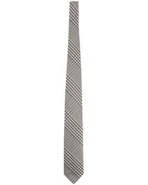 Tom Ford Checked Silk Tie - White