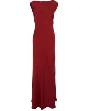 Antonelli Maxikleid mit Schalkragen - Rot