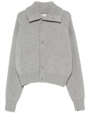 Extreme Cashmere Clement Spread-Collar Cardigan - Grey