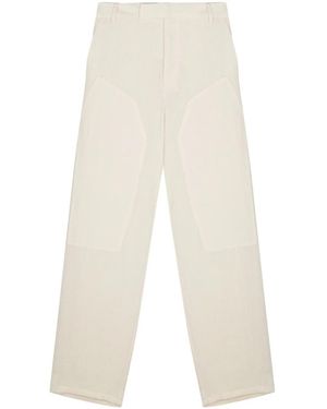Eckhaus Latta Pantalon Ample En Maille Tressée - Blanc