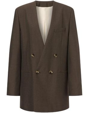 Philosophy Di Lorenzo Serafini Lapeless Double-Breasted Blazer - Green