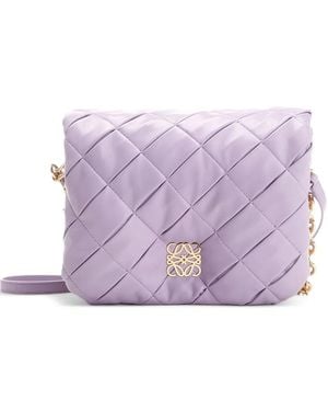 Loewe Goya Padded Leather Shoulder Bag - Purple