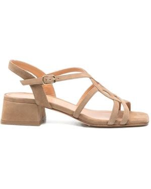 Julie Dee Crisscross-Strap Sandals - Natural