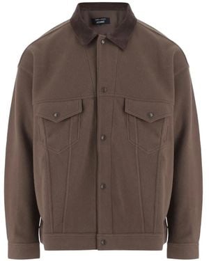 Comme des Garçons Contrast-Collar Jacket - Brown