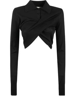Max Mara Polo-Neck Crossover Jumper - Black