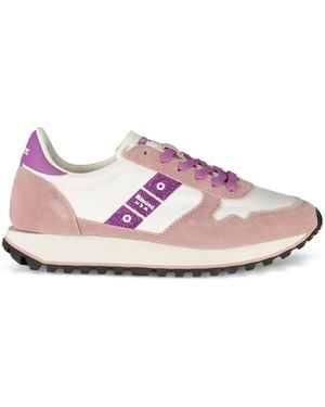 Blauer Sneakers Met Glitter - Roze