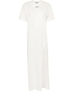MSGM Short-Sleeve Maxi Dress - White