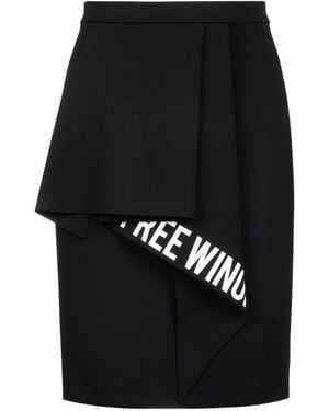 Off-White c/o Virgil Abloh Slogan-Print Ruffled-Detail Mini Skirt - Black