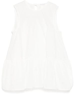 Cecilie Bahnsen Asta Tiered Top - White