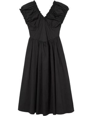 B+ AB V-Neck Midi Dress - Black
