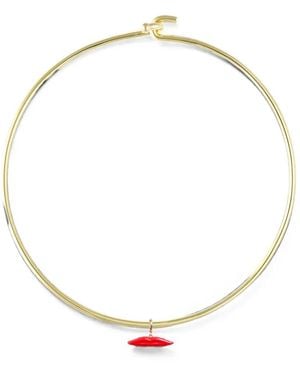 Eshvi Lips Necklace - Metallic
