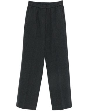 Peserico Elasticated-Waist Wide-Leg Trousers - White