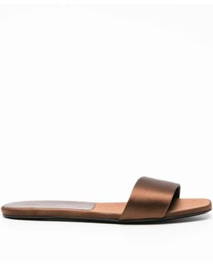 Loulou Stella Satin Sandals - Brown