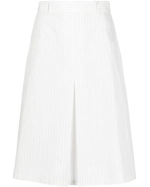 MM6 by Maison Martin Margiela Falda midi a rayas diplomáticas - Blanco