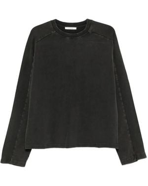 Entire studios Faded-Effect Long-Sleeve T-Shirt - Black
