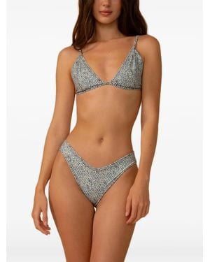Montce Kiki Floral-Print Bikini Top - Brown