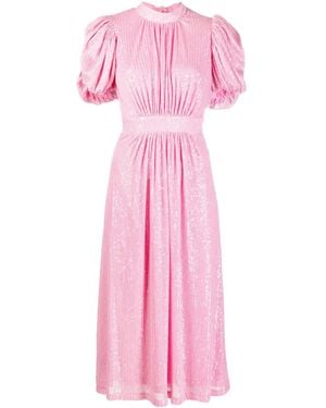 ROTATE BIRGER CHRISTENSEN Noon Sequinned Plissé Dress - Pink