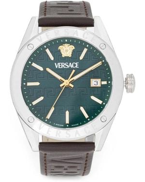 Versace Armbanduhr Mit Greca-Muster 41Mm - Grau