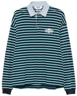 MSGM Gestreiftes Poloshirt - Grün