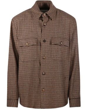 Saint Laurent Houndstooth-pattern shirt - Braun