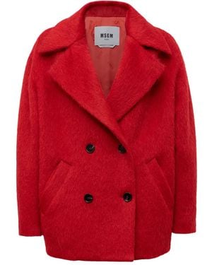 MSGM Jas Met Dubbele Rij Knopen - Rood